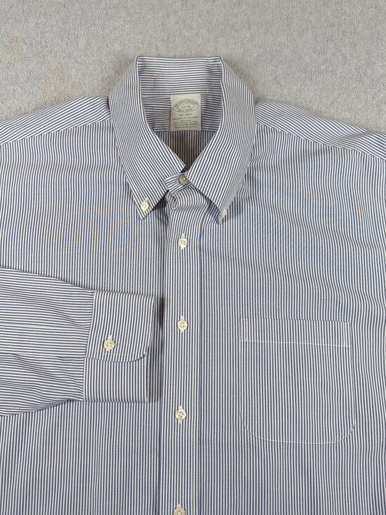 Brooks Brothers Other - Brooks Brothers Milano Shirt Men's 17-36 Blue Pinstripe Dress Button Down
